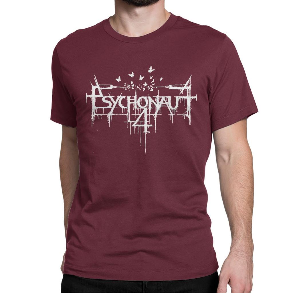 Psychonaut 4 Logo Unisex dámské tričko Rock Death Metal Vintage tričko s krátkým rukávem s kulatým výstřihem Tričko z čisté bavlny s potiskem Unisex