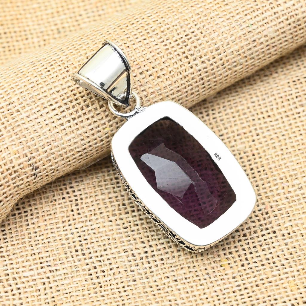 Amazing Amethyst Gemstone Handmade 925 Solid Sterling Silver Jewelry Pendant For Wedding Gift