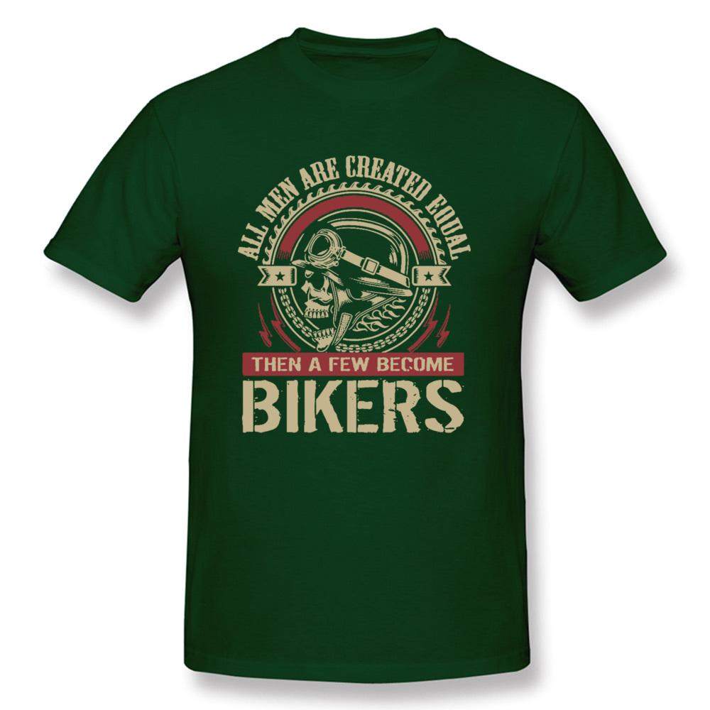 Vintage Motorcycle Skull Tshirt All Men Are Created Equal Then A Few Become Bikers Summer Motorbike Tops & Tees New