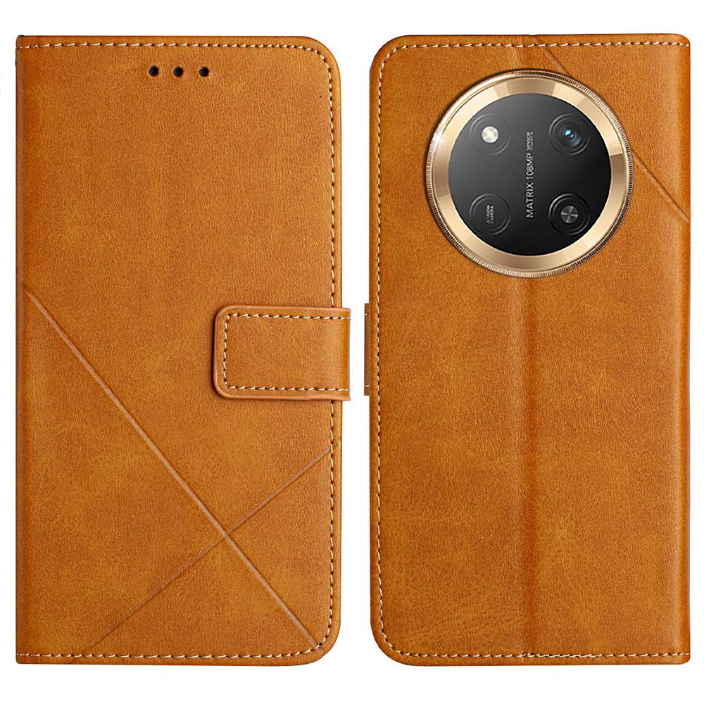 Leather Case For Honor X60 Pro 5G/X9c 5G/Magic7 Lite 5G Line Pattern Wallet Phone Cover with Wrist Strap