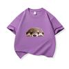 Kinder Baumwoll-T-Shirt Niedlicher Peekender Otter Aufdruck Rundhalsausschnitt Kurzarm T-Shirt Lässig Atmungsaktiv Jungen Mädchen Sommer Oberteile