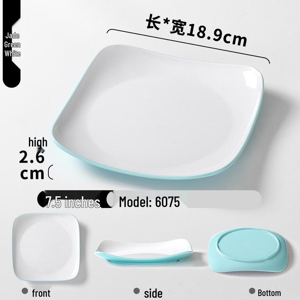 Double Color Melamine Square Rice Bowl Plate - Commercial & Catering Use