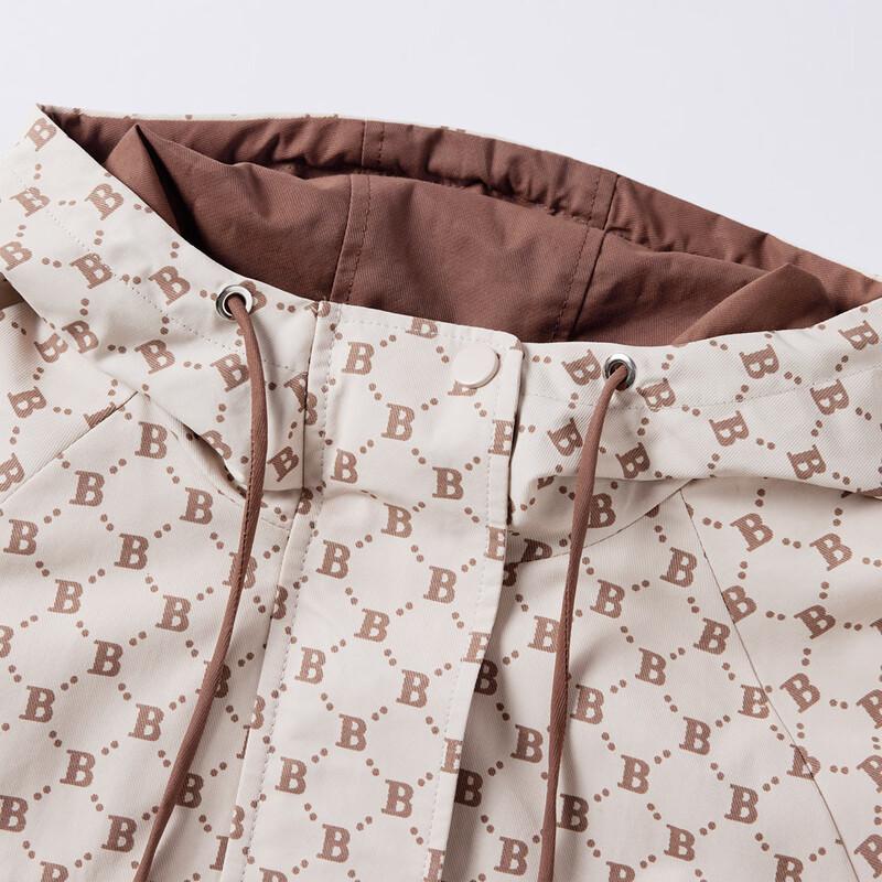 Paster Spring Autumn Color Block Hooded Windbreaker for Moms