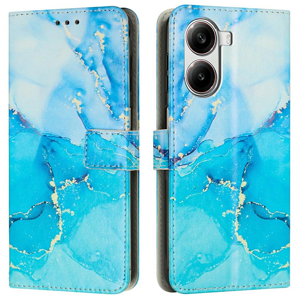 Stand Case for Xiaomi Redmi Turbo 4 5G/Poco X7 Pro 5G Marble Pattern PU Leather Wallet Phone Cover