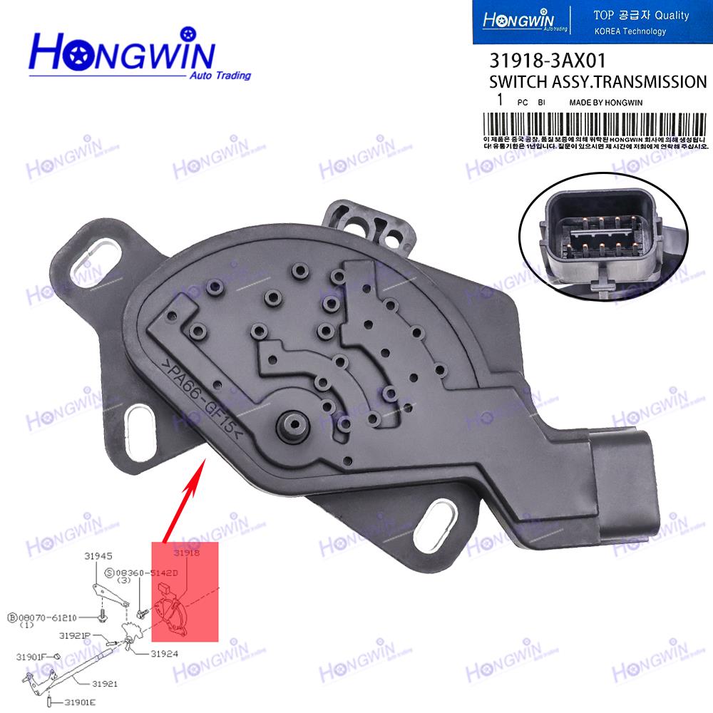 31918-3AX01 3191880L00 319183AX00 Neutral Safety Switch For INFINITI G20 I30 I35 NISSAN Versa Sentra JA4004 XF5Z7A247AA NS98 1PC