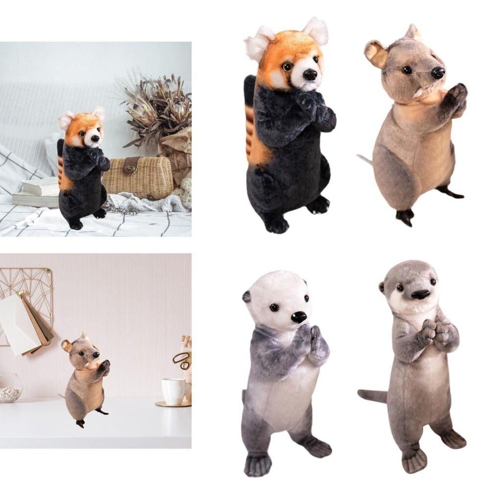 Short-Tailed Animal Plush Doll Kangaroo Stuffed Red Panda Lovely Sea Otter Plush  Home Decoration