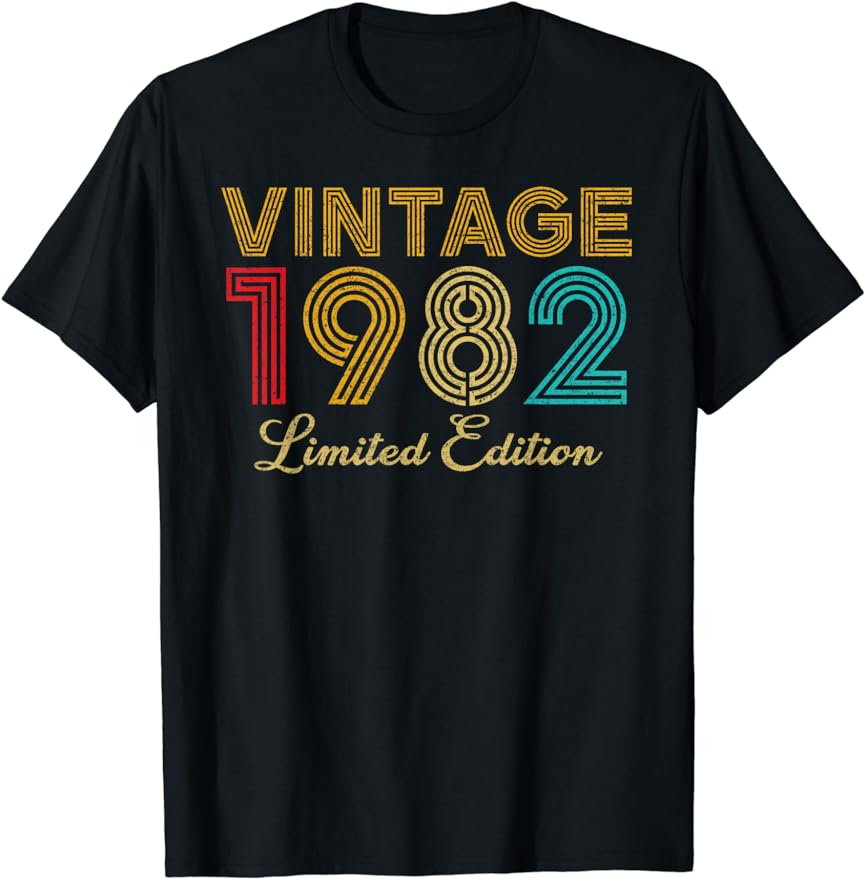 

Vintage Born 1982 Retro Birthday Gifts for Men s Graphic T-Shirts Birthday Gifts for Men Women Summer Streetwear TShirt - Men... S разноцветный