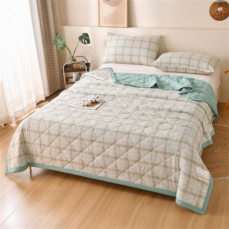 Air Conditioner Quilt Lightweight Washed Cotton Quilt Summer Blanket Quilted Cooling Comforter Summer Quilt Air Condition Thin Blanket (no Pillowcase)