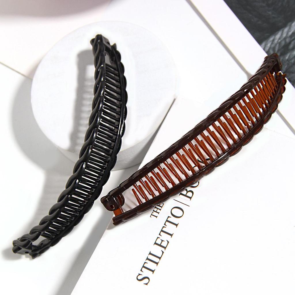 Plochý kroucený protiskluzový vlnitý sponka do vlasů - Vertikální boční fazolová sponka pro ženy