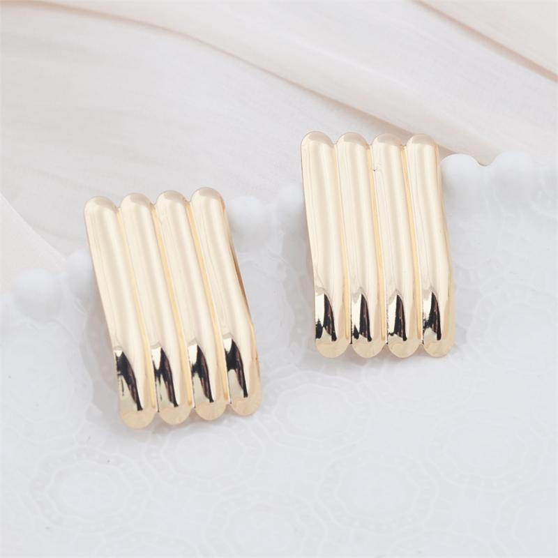 Trend Stripe Personalized Wave Gold Color Smooth Drop Earrings for Women Personality Fashion Geometry Jewelry Pendientes