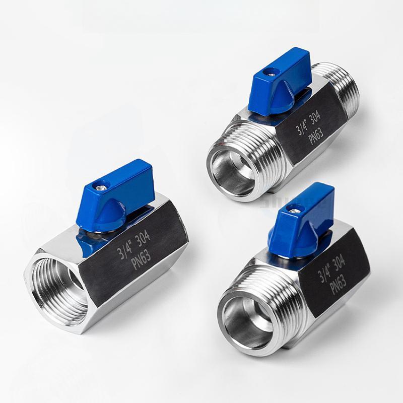 1/8" 1/4" 3/8" 1/2" 3/4" Threaded Mini SS304 Ball Valve BSP Male To Female Air Compressor Water Gas Oil Shut Off Valve 8 10 12mm