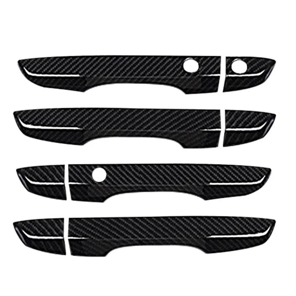 For Honda Civic 10th Gen 2016-2026 Car Carbon Fiber Style Black Exterior Door Handle Moulding Cover Trim Keyless Entry Decor