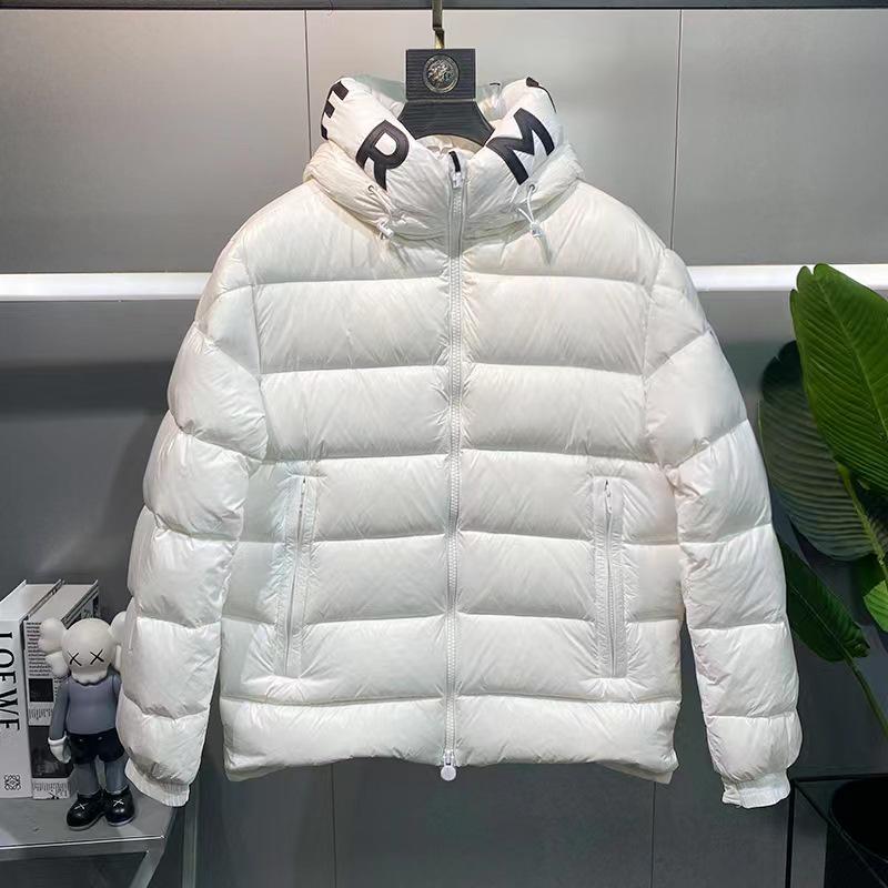 Unisex Winter 2022 M Meng Family Letter Print Hooded Down Jacket: Trendy, Casual, Thick, Warm Outerwear