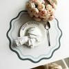 Gekräuselter runder Tischset Wasserdichtes Kunstleder-Tischset Elegante Hitzebeständige Esstischmatte für drinnen oder draußen Hochzeit Picknick