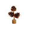 Natural Pinecone Tabletop Pine Cone Ornament Handcrafted Wood Base Holiday Pine Cone Accessories DIY Decoration