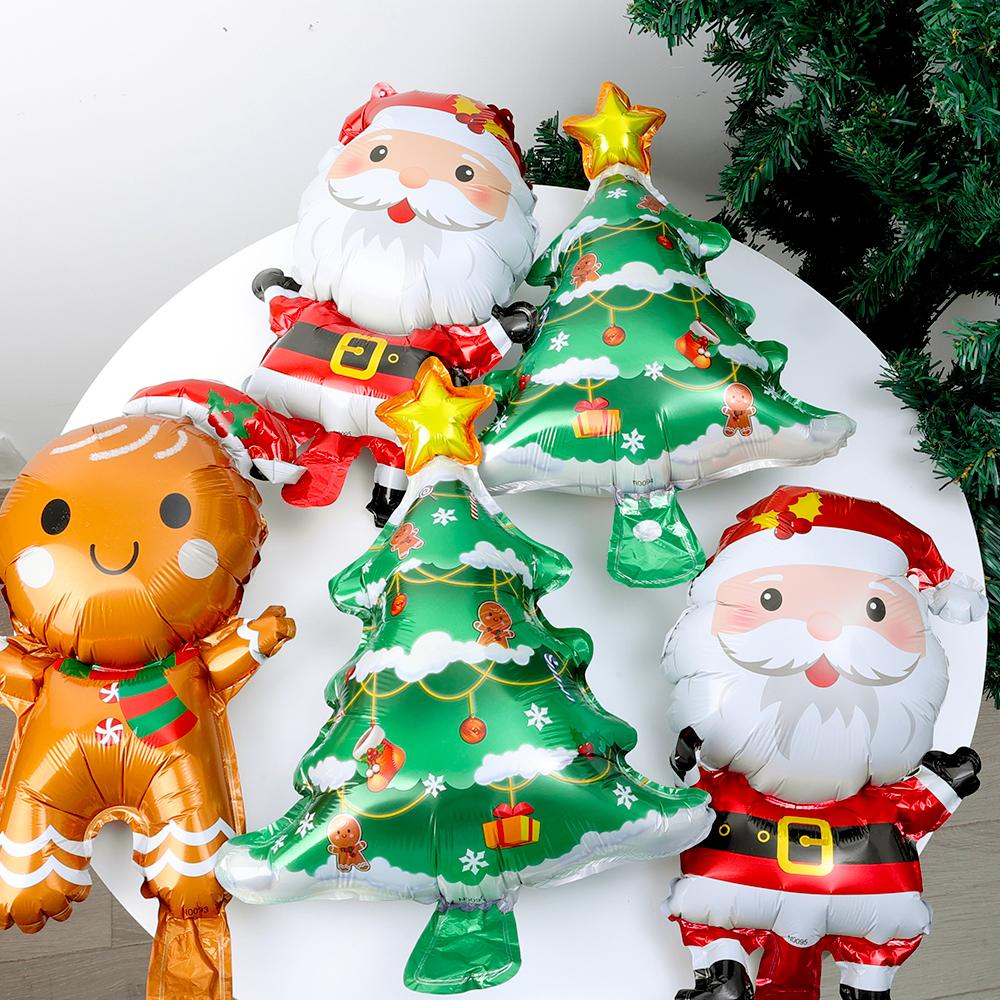 20-1Pcs Christmas Balloon Stick Cake Man Gingerbread Christmas Tree Santa Claus Shape Home Party Decoration Balloon Supplies