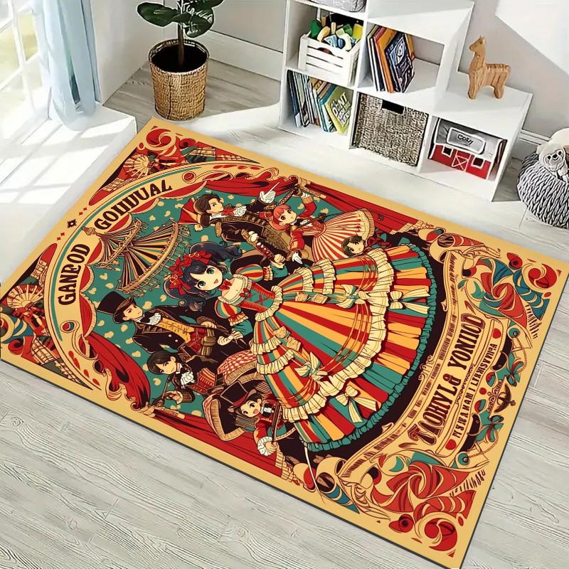 Tappeto Antiscivolo Vintage Circo Lolita, Tappeto per Camera da Letto Soggiorno