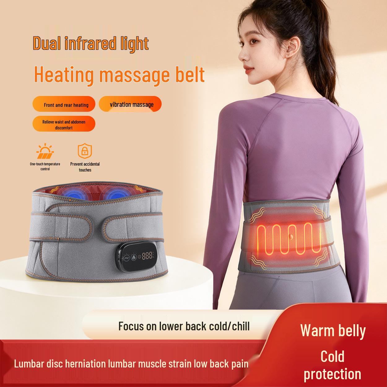 Графеновый греющий пояс-массажер для поясницы и матки One Size (Includes Extension Belt)