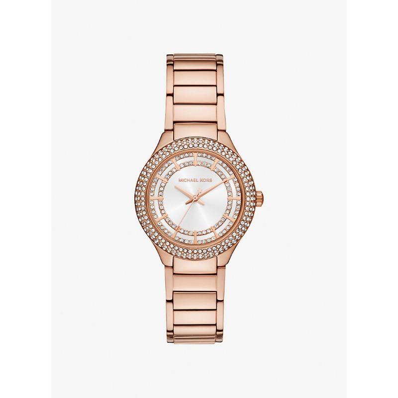 Мини-часы Michael Kors Sylvia с паве, покрытие из розового золота, MK4942 розового золота
