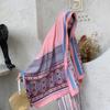 Ethnic Shawl Scarf Seaside Sunscreen Beach Silk Scarf Red Big Yarn Women'S Desert Travel Ladies Po Accessories Ladies