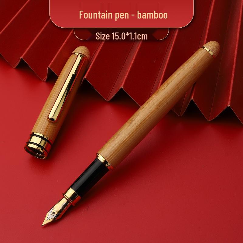 Retro Bamboo & Metal Pen: High-End Ballpoint, Fountain, Signature for Business or Graduation Gifts