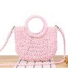 Women's Simple Style Semicircle Woven Beach Tote Crossbody Bag