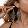 Chic Metal Leaf Tassel Earrings: Geometric Fashion for Women