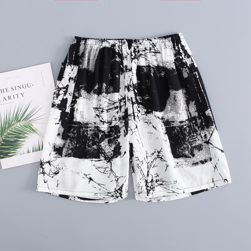 Summer Printed Ultra-thin Men's Shorts Beach Pants Home Pants Enlarged Casual Shorts Sleeping Pants