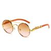 Round Sunglasses for Men/Women Vintage Punk Retro Double Bridge Multicolor Lenses Trendy Fashion Luxury Brand Designer Eyewear