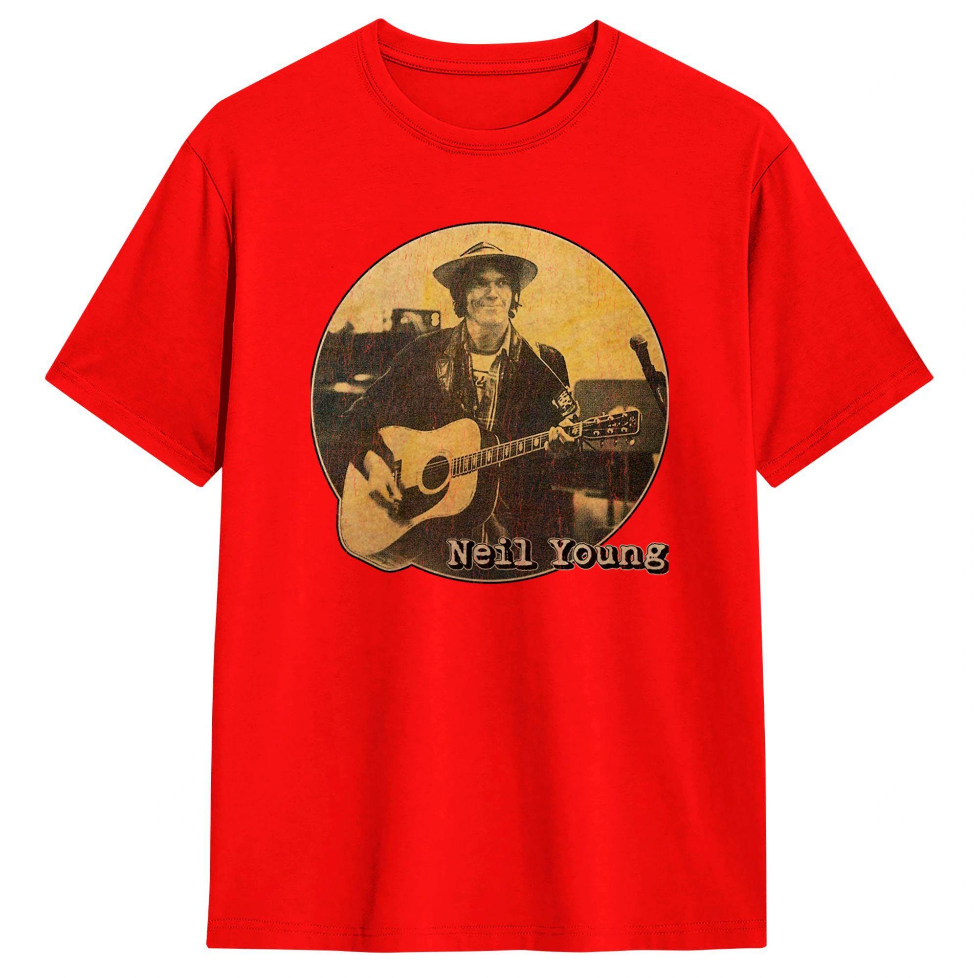 

Mens TShirt Crazy Horse Neil TShirts Harajuku Summer Tees Vintage Pure Cotton Clothes Plus Size S