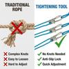 Rope Rollers 6 Pack Paracord, Rope Roller Tensioner Adjuster, Stainless Steel Heavy Duty Knot-Free Cam Lock Buckle, Tie-Down Cargo Tightening