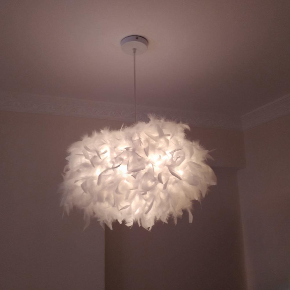 Mordern Feather LED Pendant Light Chandelier for Living Room Bedroom Restaurant Ceiling Droplight Lamp Hanging Indoor Lighting