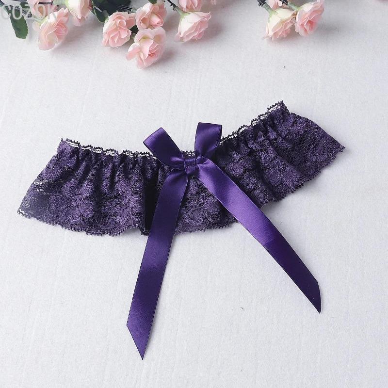 Hochzeitsparty Braut Spitze Floral Blau Beinring Schlaufe Strumpf Damen Mädchen Sexy Schleife Prinzessin Cosplay Strumpfhalter Gürtel Zubehör