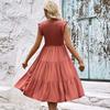 Summer Skirt Women'S Clothing European And American Solid Color Sleeveless Splicing Dress