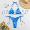 Printed Tight Lace Backless Sexy Split Swimsuit Bikini Women
