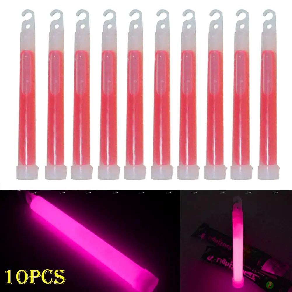 10/50pcs Glow Sticks With Hook 6 Inch Fluorescence Light For Hiking Camping Outdoor Emergency Concert Party Light Glowing Sticks