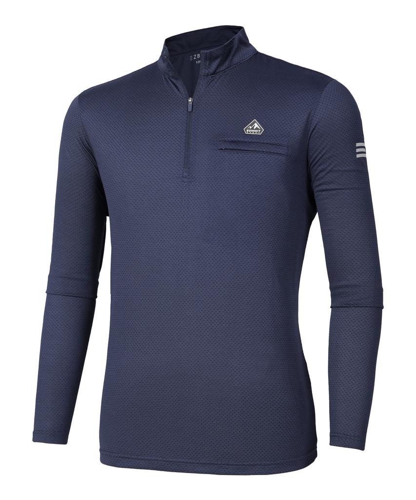 EXTRASPORTY [2Pack] Men'S Simple Mood Long Sleeve Zip-Up T-Shirt 5 Colors (Type B)