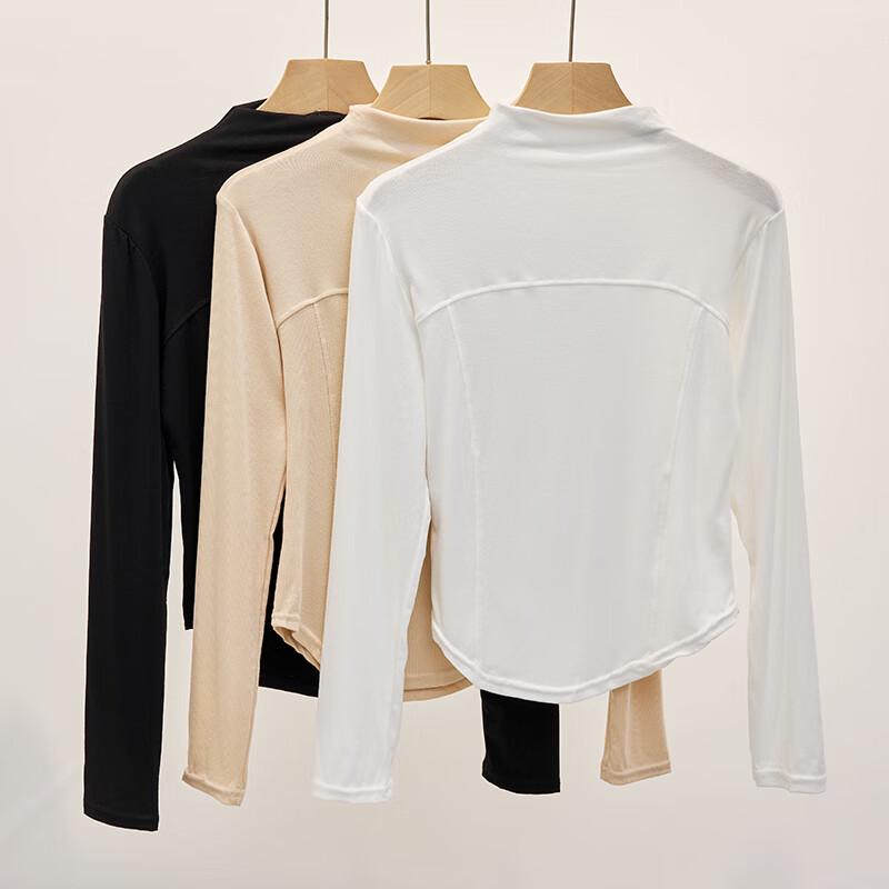 Women's Half-High Collar Long Sleeve Slim Fit Base Layer Top