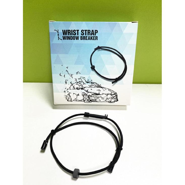 Car Window Breaker Bracelet Escape Tool, Wrist Strap Car Emergency Self Rescue Tool, Tungsten Carbide Bead & Handcuff Key (AHK3) Tempered Safety