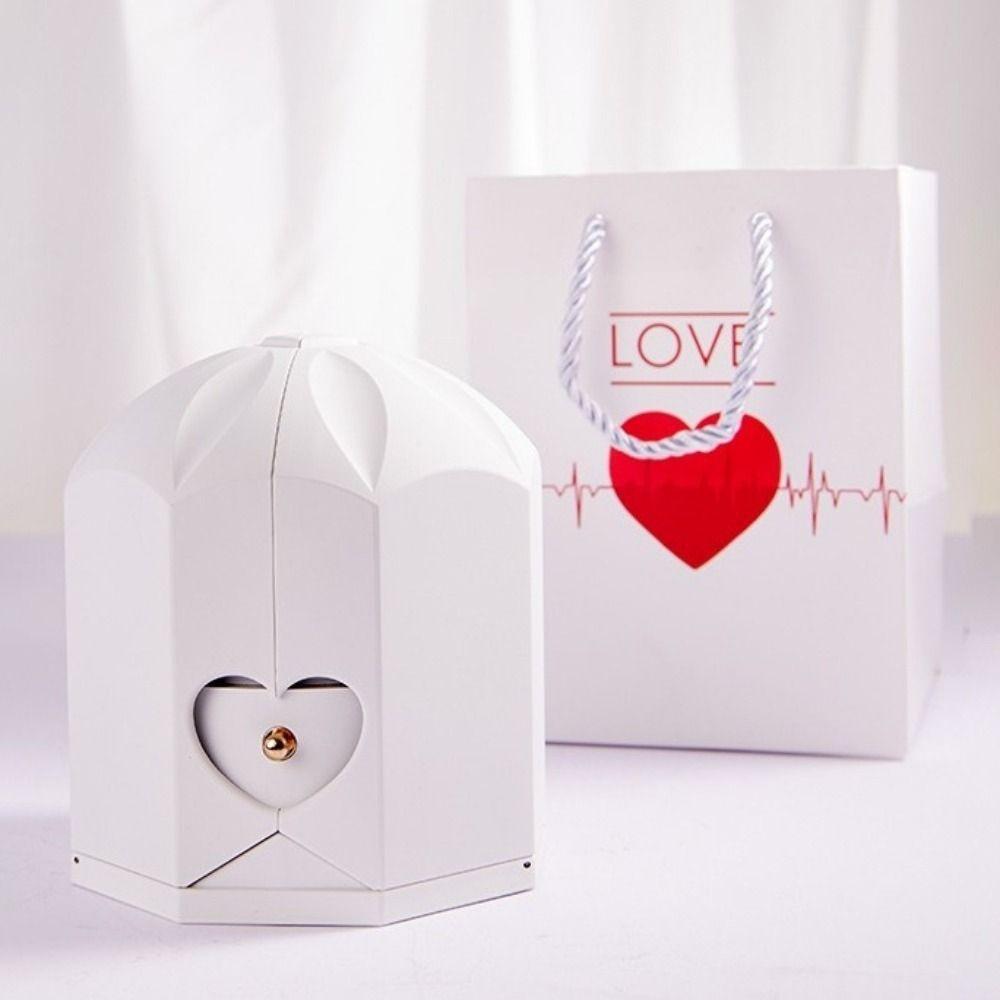 Romantic Surprise Flower Jewelry Box Decorative with Soap Rose Rose Drawer Packaging Box Plastic Dried Flowers Necklace Box
