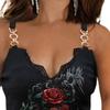 Summer Camisole Rose Print Lace Women Slim Sleeveless V Neck Vest