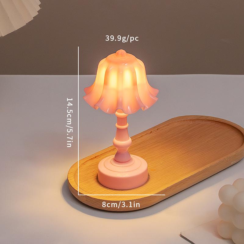 1:12 Dollhouse Miniature Flower Bud Table Lamp Night Light Furniture Home Model Decor Toy Doll House Accessories