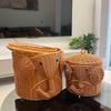 Cute Elephant Rattan-Look Storage Basket – Ideal for Toys, Clothes, and More