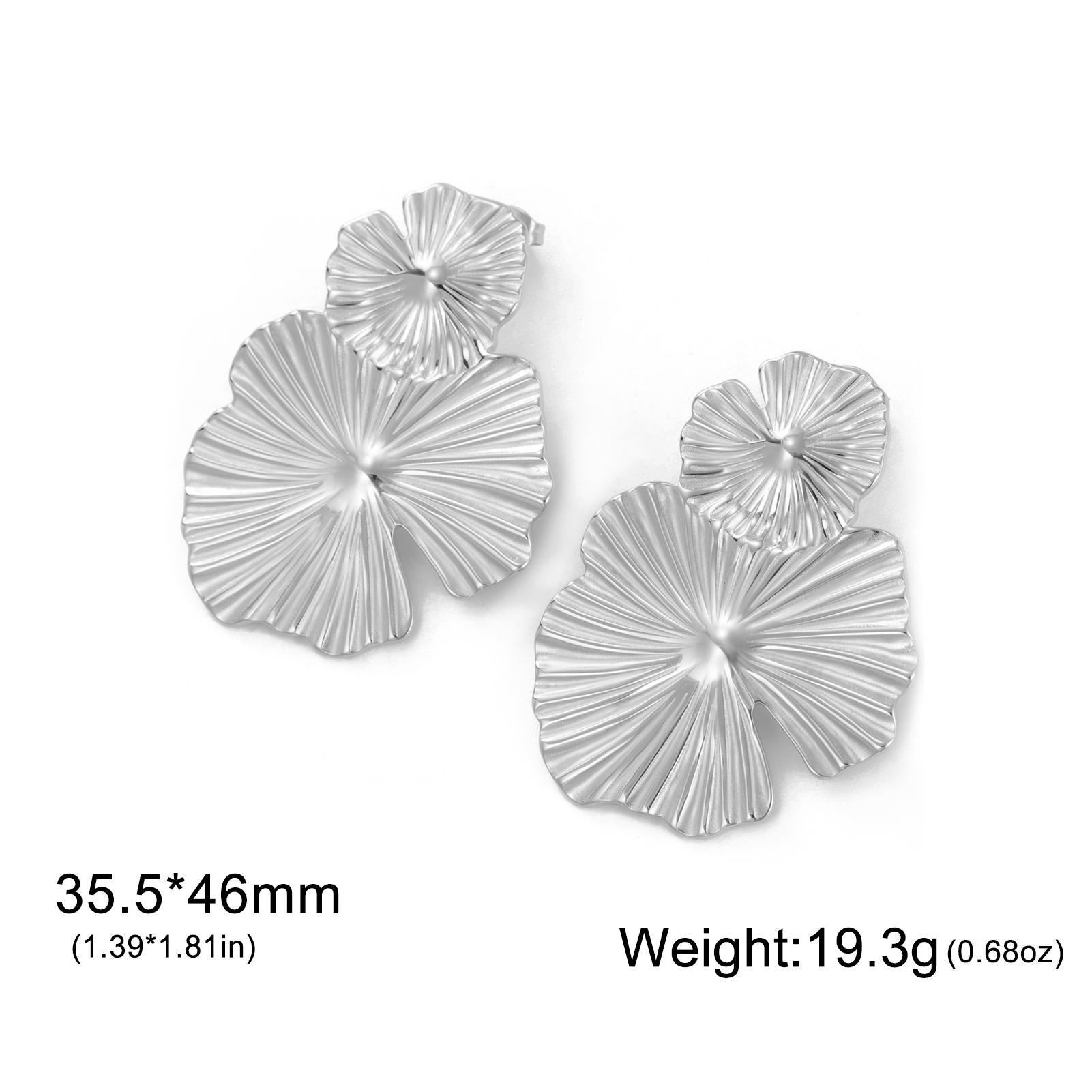 

Teamer Ginkgo Leaf Shape Stud Earring Women Girls Stainless Steel Gold Color Earrings Plant Flower Jewelry Birthday Gift
