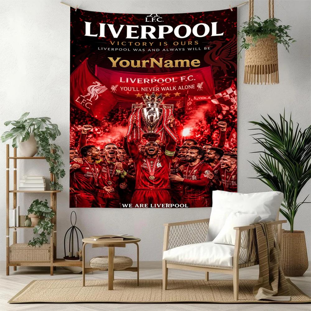 Liverpool Custom Ditt Navn Vægdekoration Vægtæppe Kunst Til Kæledyr Mindesmærke Fødselsdag Bryllupsfest Baggrund Familiegave