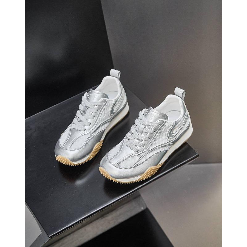 

Retro flat bottom women s new trendy spring and autumn breathable niche yellow casual versatile sports shoes 35 серебряный