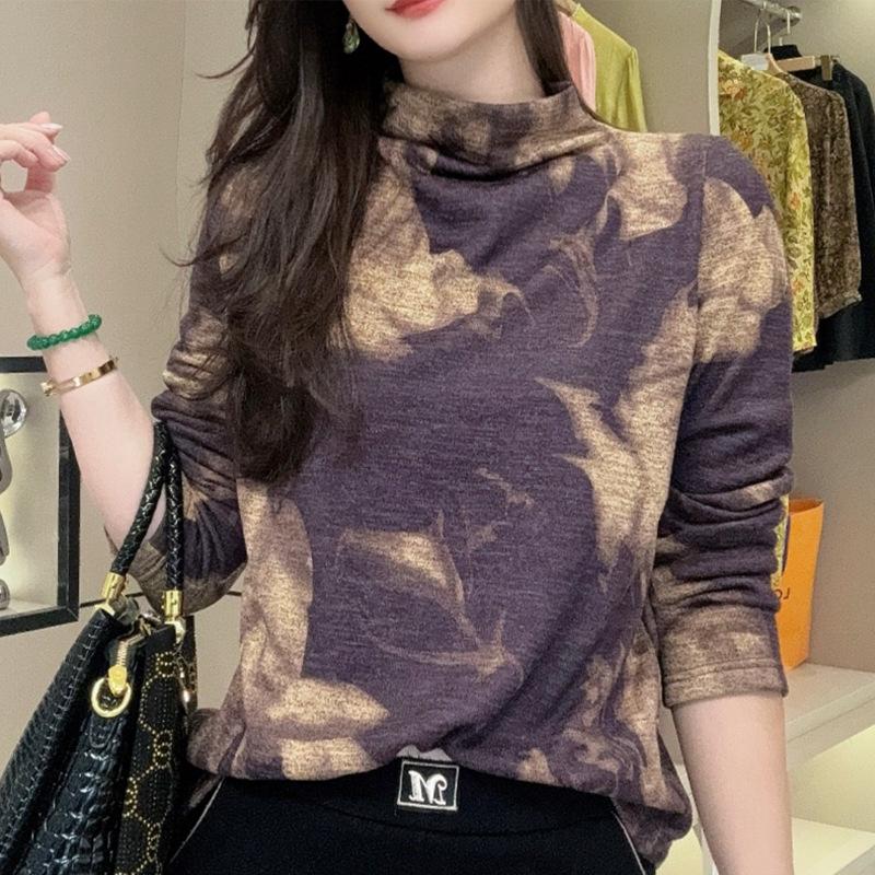 New Winter Style Plush Thickened Versatile T-shirts To Make You Look Slim and Elegant Design-sensing Base Shirt Pullover Top