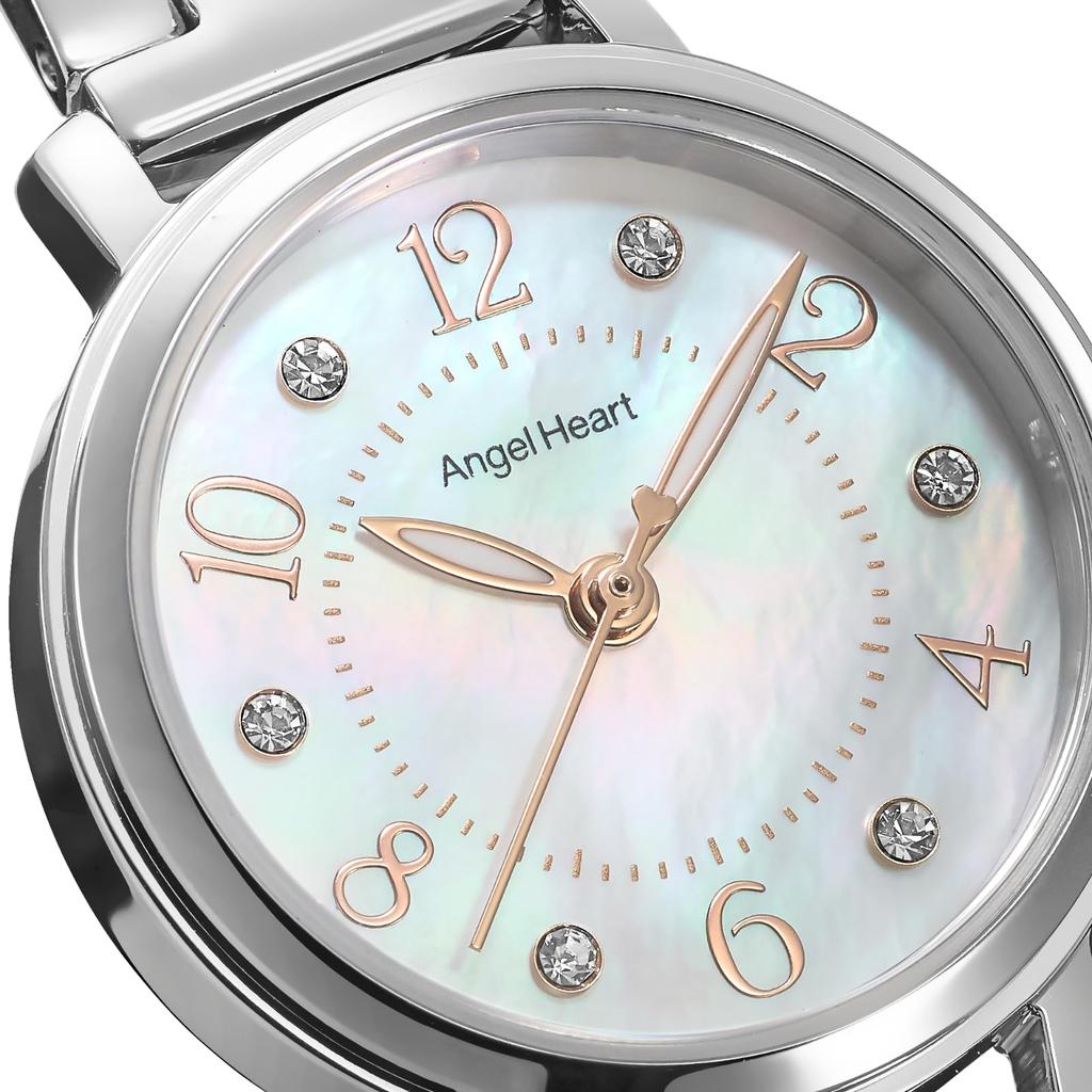 Twinkle Heart Solar 3 ATM Water Sapphire White [AngelHeart] Watch, Powered, Resistant, Crystal, Mother-of-Pearl Dial, THN24SS-N, Women's [Authentic]