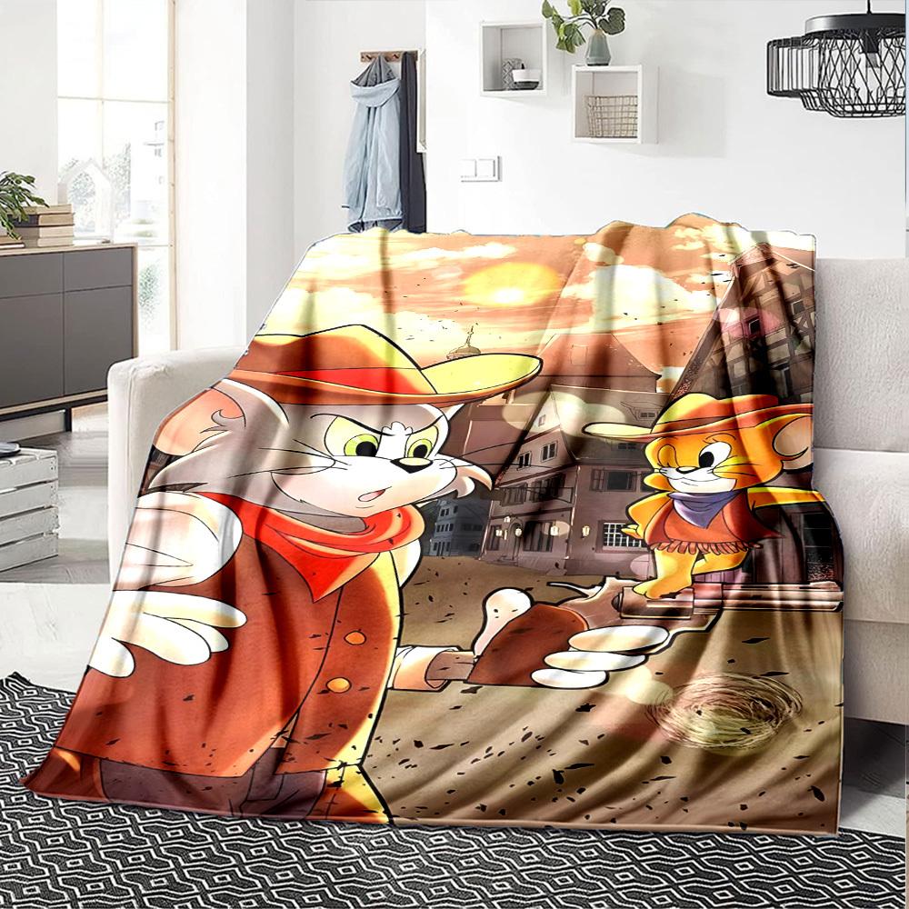 1pc cowboy mouse Flannel Blanket - Soft Warm Throw for Home, Office, TravelL1340
