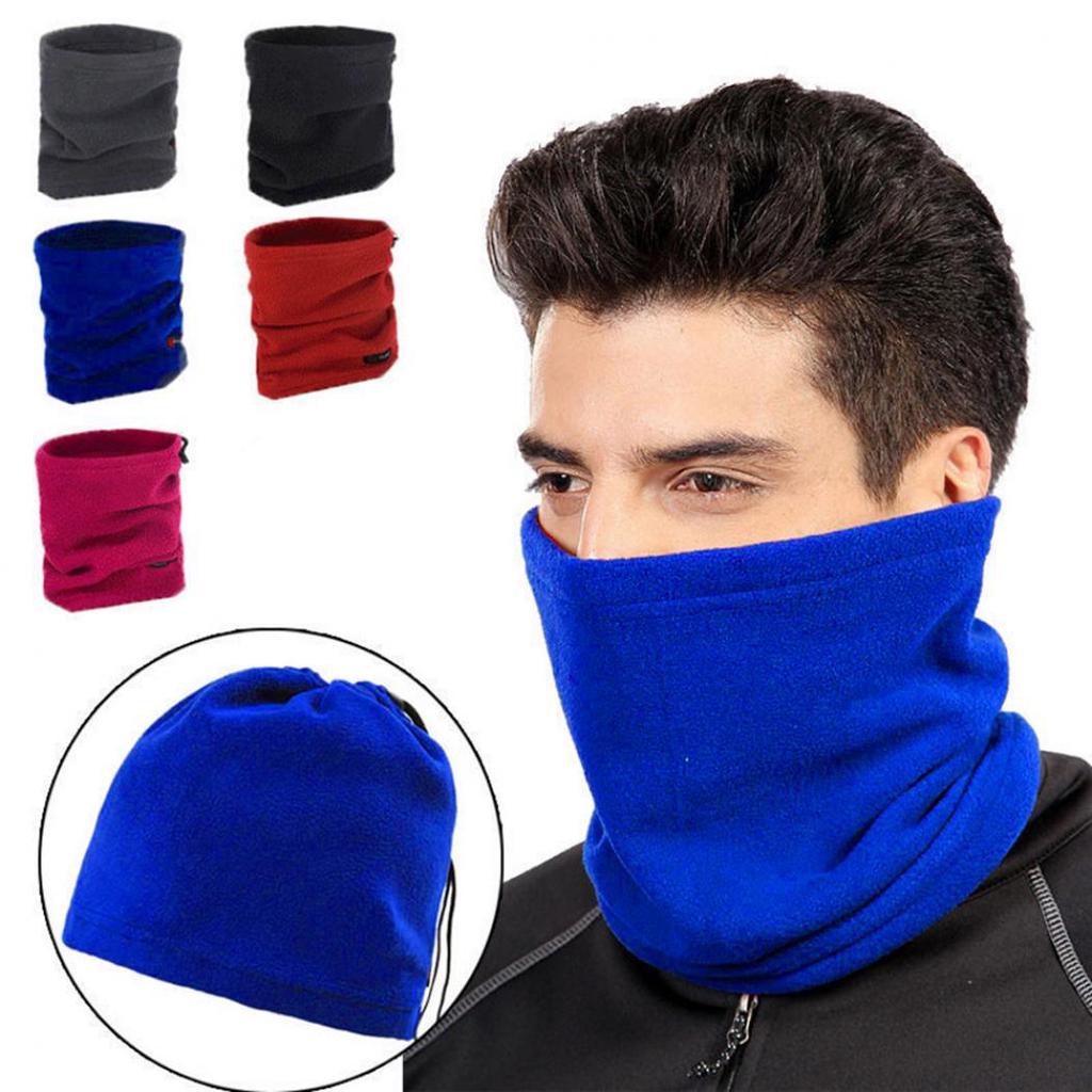 Windproof Polar Fleece Thermal Neck Warmer Beanie Hat Winter Sports Face Mask Snood Hood Hat Scarf